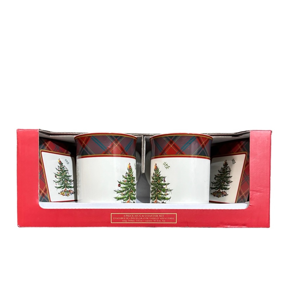 Spode Christmas Tree mug and Coaster set new